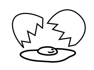 broken egg line art