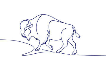 bison line drawing silhouette