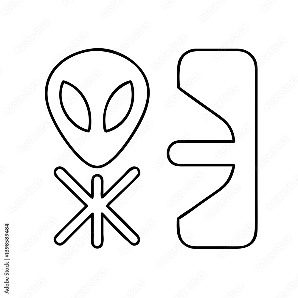 Aufkleber alien abduction warning symbol mysterious spacecraft encounter close encounter of the third kind ext