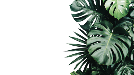 green tropical plant on a transparent background, PNG image, PNG file, Generative art.