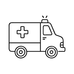 Fototapeta premium A Simple Line Drawing of an Emergency Medical Vehicle Ambulance