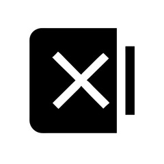 delete glyph  vector flat icon