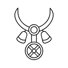 Ornate Celtic Knotwork Necklace Design with Bells and Wheel Symbol