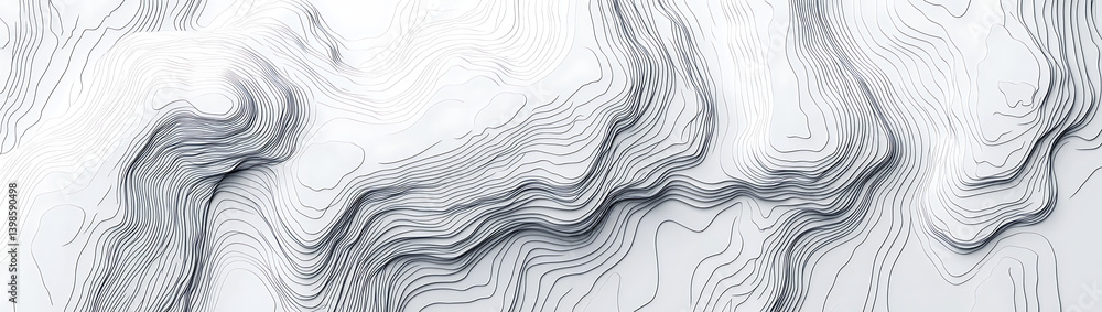 Poster topographic map lines background vector illustration, in a light gray color, with a topographical pa