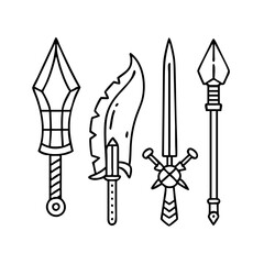 Collection of Fantasy Weapons Swords Daggers and Spears