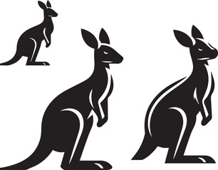Stylized Kangaroo Silhouette Vector Illustration