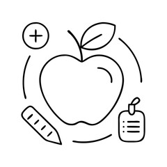 Healthy Lifestyle Education Apple Pencil Checklist Plus Sign Learning Knowledge