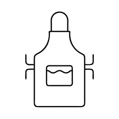 A simple line drawing of a cooking apron with a pocket and neck strap