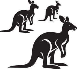 Stylized Kangaroo Silhouette Vector Illustration