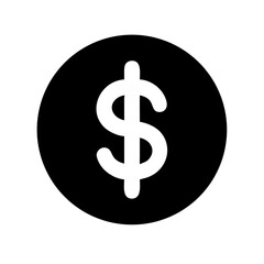 dollar glyph  vector flat icon