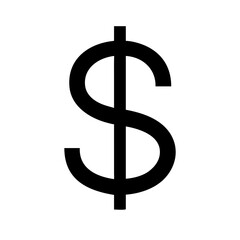 dollar glyph  vector flat icon