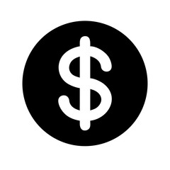 dollar glyph  vector flat icon