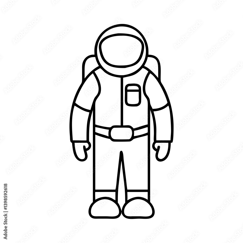 Poster a simple line drawing of an astronaut in a space suit