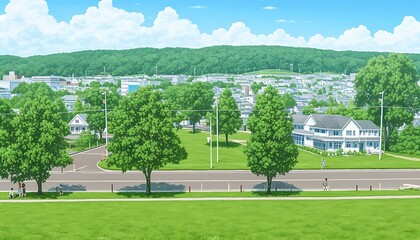 Fototapeta premium Suburban Summer Landscape