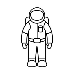 A Simple Line Drawing of an Astronaut in a Space Suit