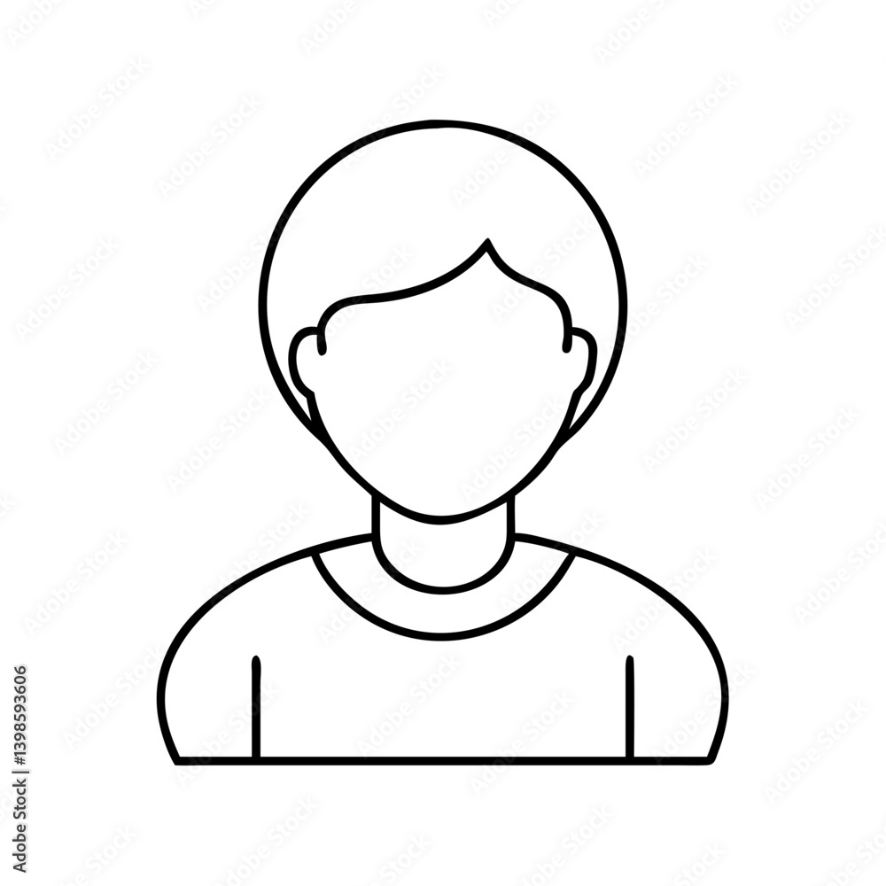 Poster line drawing of a person a simple icon for a profile picture or avatar a minimalist representation o
