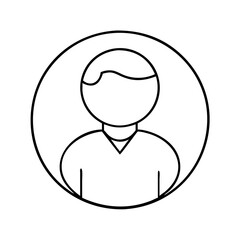 Simple Line Drawing of a Person in a Circle Avatar Profile Picture Icon