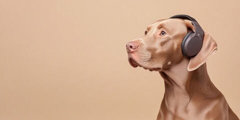 Adorable Dog /Puppy with Headphones