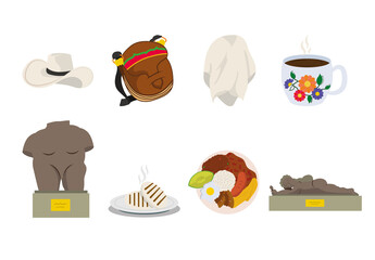 Colorful Traditional Colombian Culture Elements Design Set