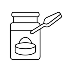 Supplement Container with Measuring Scoop for Powdered Protein or Dietary Fiber