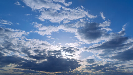 Beautiful sunset sky with amazing colorful clouds