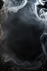 Delicate mist frame with luminous fog tendrils and dark smoky gradient