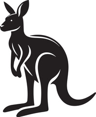 Stylized Kangaroo Silhouette Vector Illustration