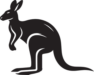 Stylized Kangaroo Silhouette Vector Illustration