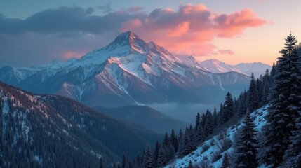 Photo of Mount Olympus in Greece at dawn, with mild, rainy winter conditions, taken from an aerial viewpoint.