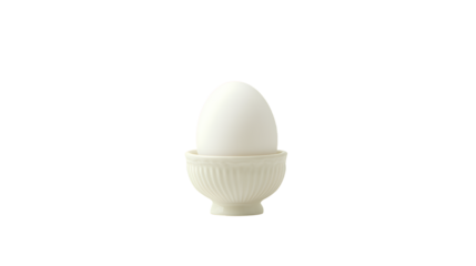 a white egg in a white egg cup on a transparent background, PNG image, PNG file, Generative art.