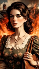 Vintage woman of femininity