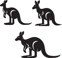 Stylized Kangaroo Silhouette Vector Illustration