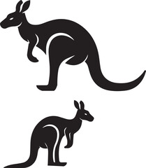 Stylized Kangaroo Silhouette Vector Illustration