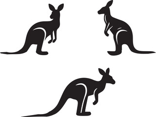 Stylized Kangaroo Silhouette Vector Illustration