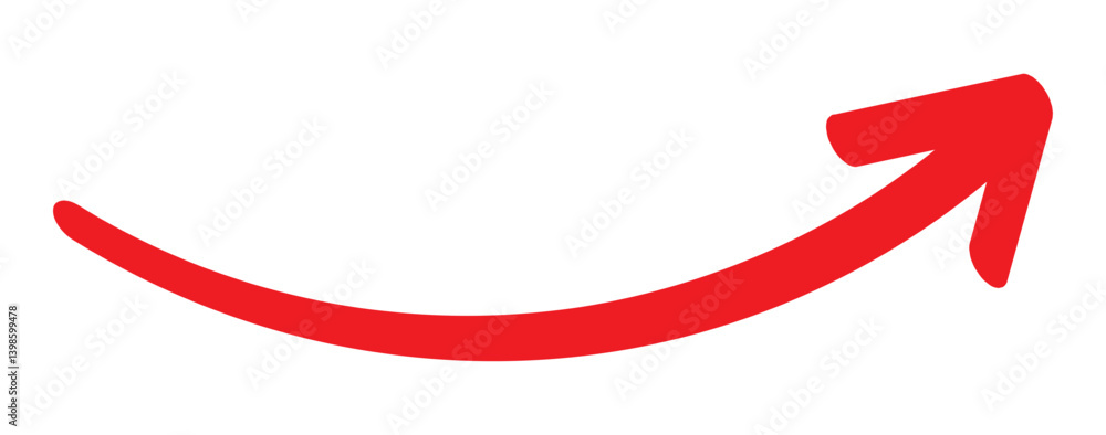 Poster red hand-drawn arrow marker. red hand-drawn brush stroke arrows. red charcoal ovals and arrows strok