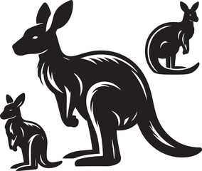 Stylized Kangaroo Silhouette Vector Illustration