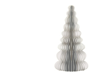 New trend honeycomb Christmas tree in off-white. Isolated against a transparent background. 3D effect.