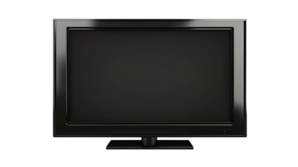 a flat screen tv with a silver screen against a black wall on a transparent background, PNG image, PNG file, Generative art.