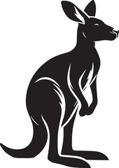 Stylized Kangaroo Silhouette Vector Illustration