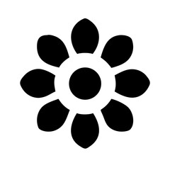 flower glyph  vector flat icon