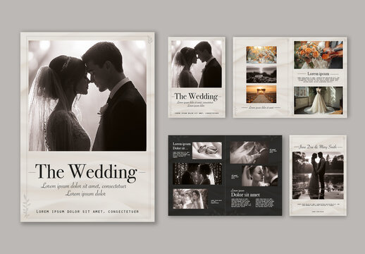 Beige And Black Elegant Romantic Wedding Photobook Layout