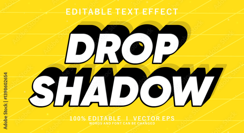 Aufkleber  drop shadow vector text effect with modern style design