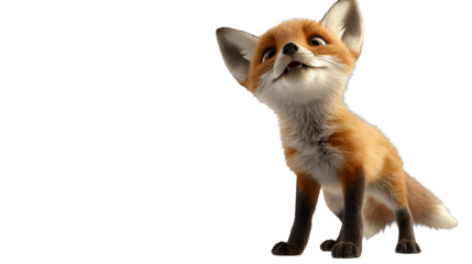 a red fox on a transparent background, PNG image, PNG file, Generative art.