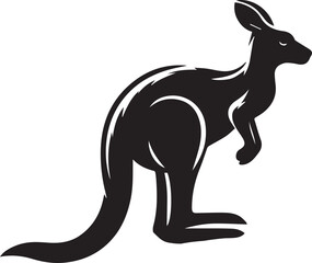Stylized Kangaroo Silhouette Vector Illustration