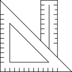Ruler and Set Squate single vector illustration icon
