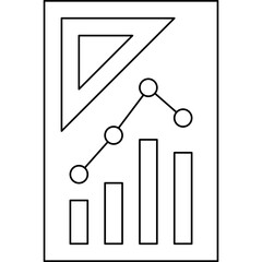 Set Square and Graph single vector illustration icon