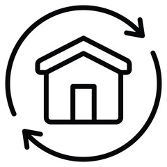 Home Renovation icon line vector illustration