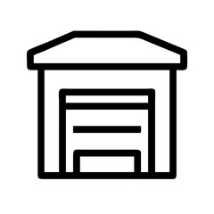 garage glyph  vector flat icon