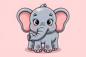 Fototapeta premium Adorable Baby Elephant Illustration