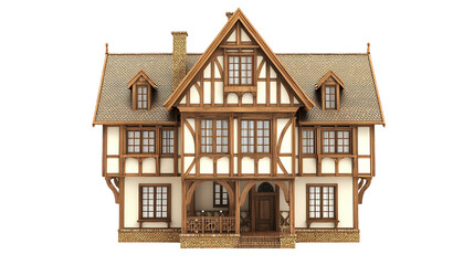 a 3d model of a house on a transparent background, PNG image, PNG file, Generative art.